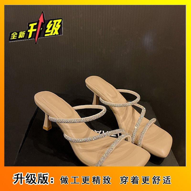 

Pure desire high-end mid-heel sandals 2025 summer new fashionable versatile skirt fairy cool slippers outer wear 43