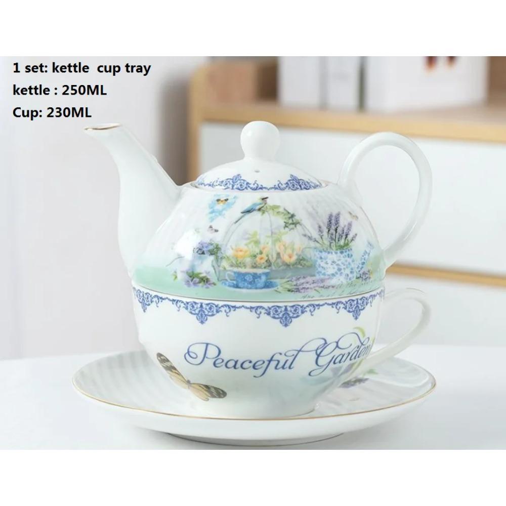 Bone China Teapot 250ML With Cup Tea Pot Set High Grade Porcelain Kettle Large Capacity Teapot for Wedding Gift