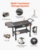 Outdoor Grill Cart, 787 x 432mm Tabletop Size Grilling Table, Foldable Outdoor Cooking Table with Tissue Holder, Hooks, Wheels, Side Table, BBQ Prep