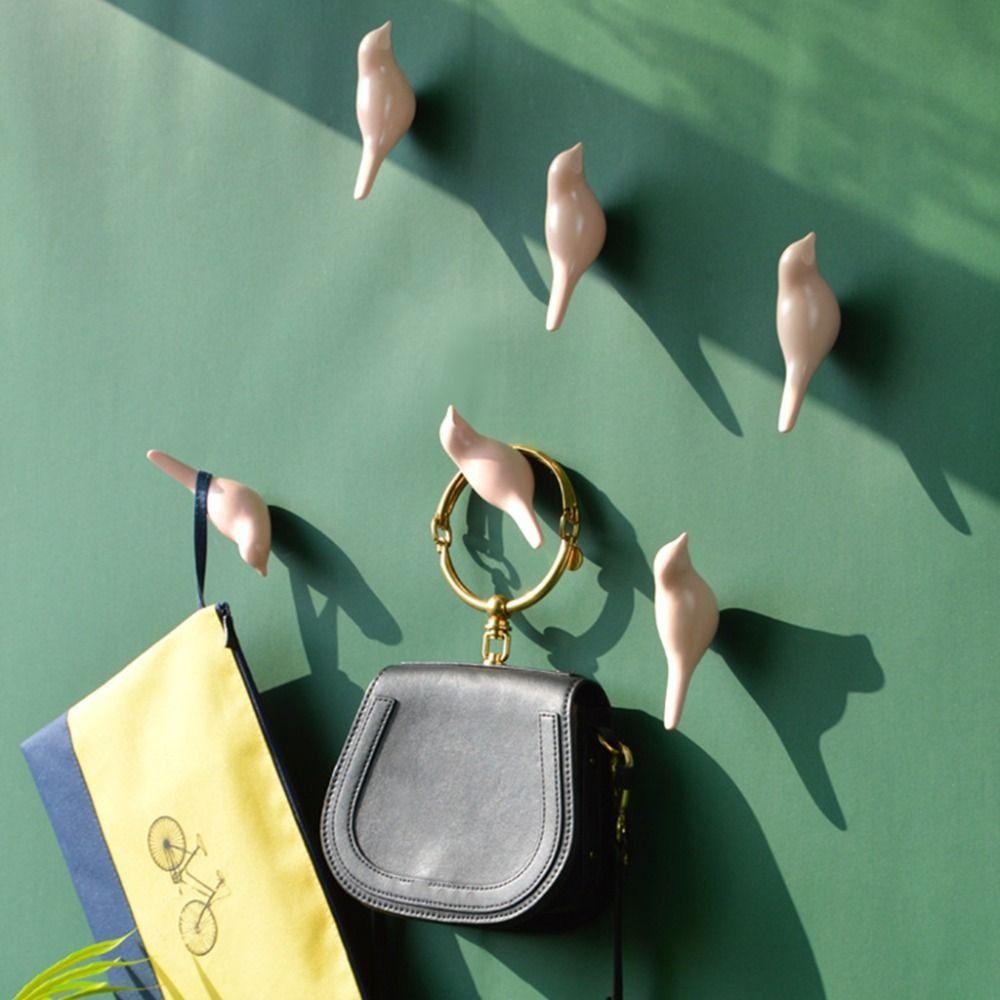 Modern Bird Resin Wall Hook Cute Home Coat Hook Caps Hat Scarf Organizer Wall Hanger Clothes