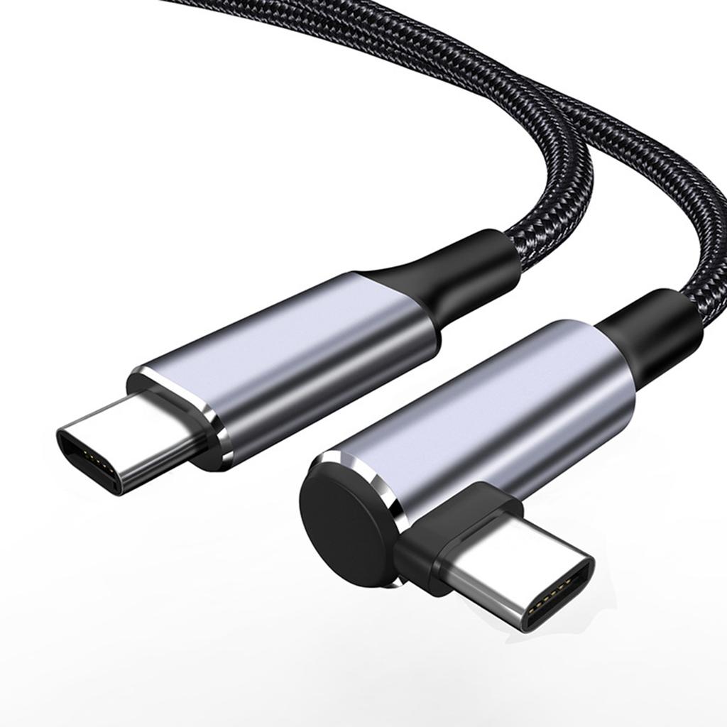 PD100W Type-C USB C 90 Degree Elbow Data Cable 100W 480Mbps Fast Charging Nylon Cord Data Line