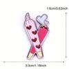 Flash Heart Badge Brooch Smoke Enamel Supporting Fan Pin