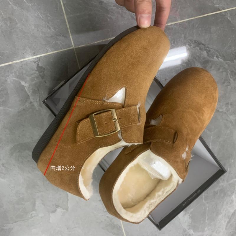 

Ботинки Boken с внутренней замшей из коровьей кожи, большие туфли с большой головой, женские хлопковые туфли, утепленные зимние туфли, женская верхняя одежда, меховые туфли 35 малиновый