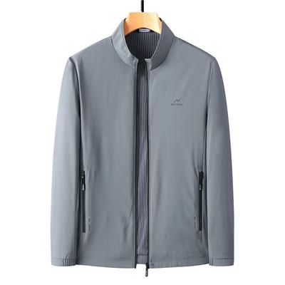 Stand Collar Jacket Men's Middle-aged and Elderly Dad's Spring Solid Color Top Spring New Casual Thin Jacket Jacket