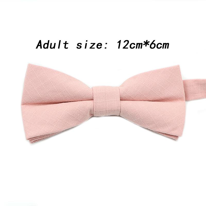 New Color Light Green Pink Peach Solid Cotton Parent-Child Bowtie Sets Kids Pet Men Women Butterfly Daily Cravat Gift Accessory
