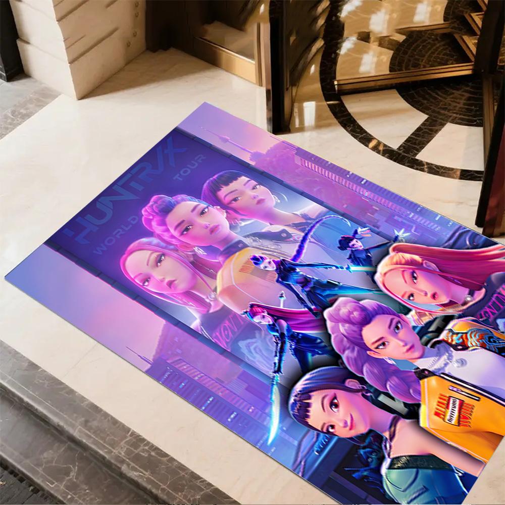 Huntrix: Future Heroes Unite Area Rug Design for Living Rooms Decorate Room Bedrooms Entryway Antislip Carpet Office Home Decor