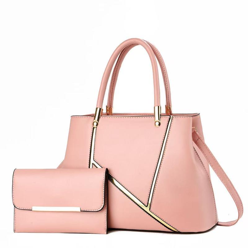 

Splicing women s bags, new mother and child bags, women s large-capacity handbags, free mother shoulder messenger bags. рожевий