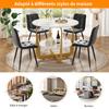 Round Dining Table (80×80×76cm), Coffee Table for 4 People, Small Plate in the Middle for Storage, Suitable for Dining Room, MDF Marble Tabletop