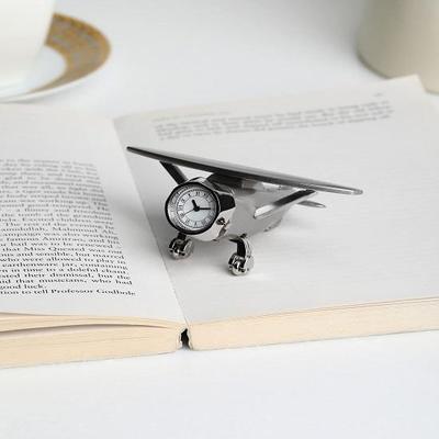 Desk Clock, Analog Miniature Airplane Desk Clock, Home Office Decoration Showpiece,