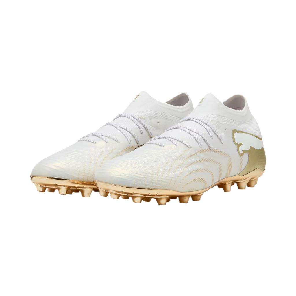 Unisex Sneakers PUMA Future 9 Soccer Shoes Unisex Low Top PUMA White Metal Gold PUMA Black