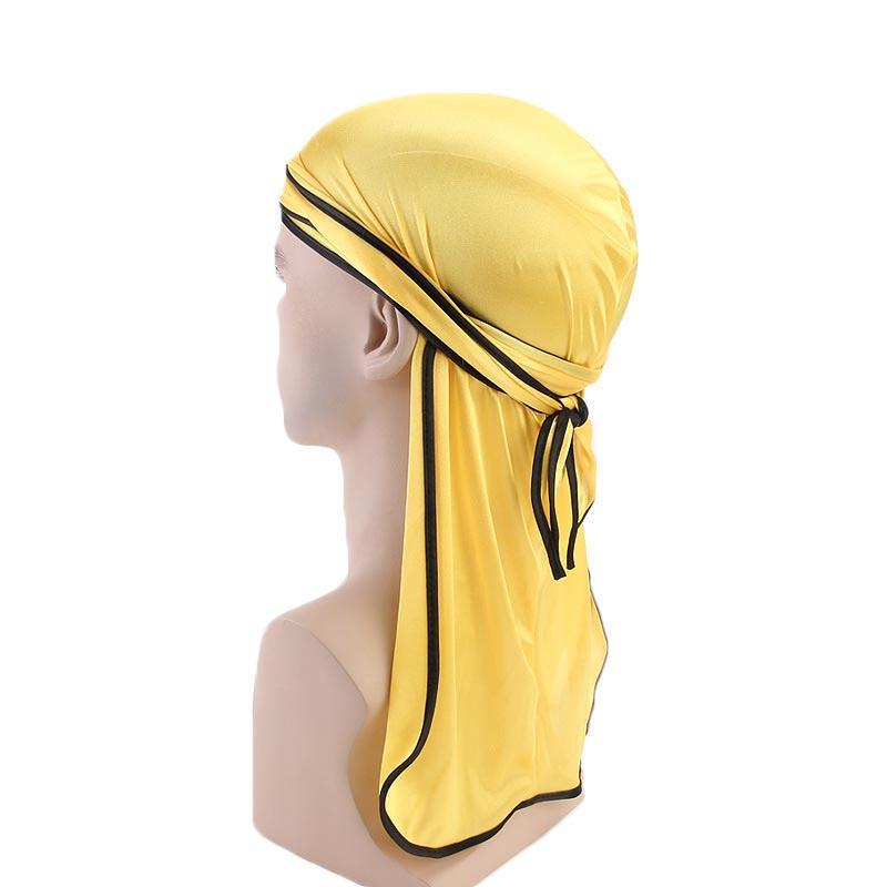 Breathable Unisex Satin Bandana Hat Silky Durag Do Doo Du Rag Long Tail Headwrap
