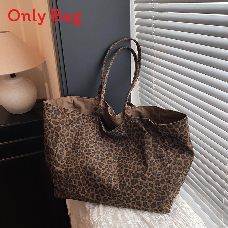Street Style Leopard Print Tote Bag With Polyester Material For Casual Daily Use