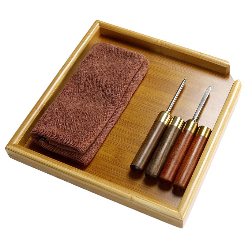 Gold-Inlaid Jade Tea Dividing Accessory Set