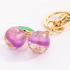 Sparkling 3D Cherry Charm Keychain Accessory Fashionable Fruit Shape Key Rings Portable Bag Decoration for Women