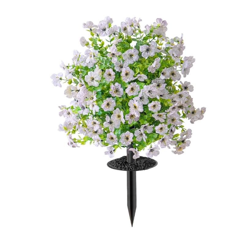 Artificial Plant Outdoor 22Inch Artificial Flower Ground Stake Weather Resistant Plastic Flower For Garden Patio Yard