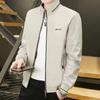 Men's Slim Fit Korean Style Jacket with Fleece Lining, Stand Collar, Versatile Casual Trend.