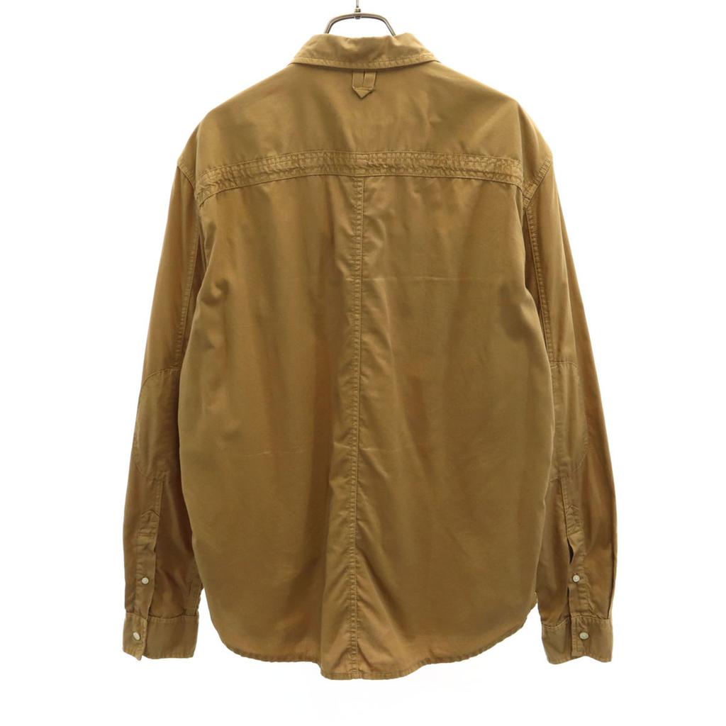 Armani Exchange Long Sleeve Cotton Shirt M Camel Elbow Patch Men's Used