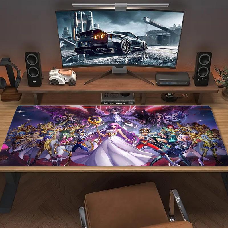Anime Saint seiya Color Mouse Pad Large Gaming Table Cushion Non-slip Laptop Tablet Big Mousepad XXL Mat Mini PC Playmat With Lock edge