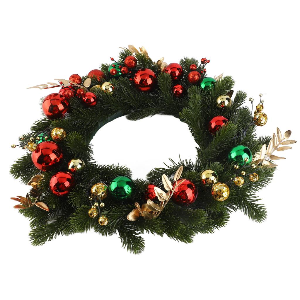 Xmas Wreath 50CM Artificial Decorative Front Door Hanging Wreath with Light for Holiday Home Decor