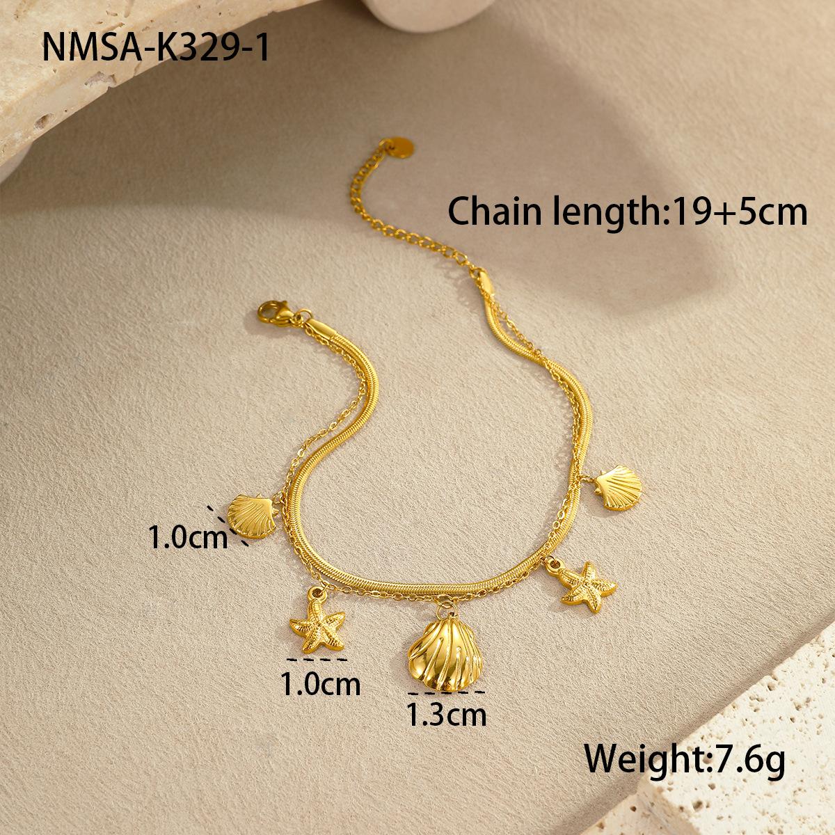 GEMCHIC Women s Summer Ocean Stainless Steel Anklet Set with Starfish, Shells and Hearts