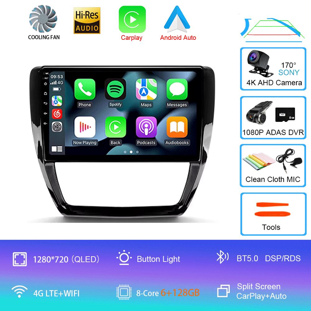 For Volkswagen VW Sagitar Jetta 6 Bora 2011-2018 Car Radio Android 14 Navigation GPS Multimedia Player Stereo WiFi+4G Carplay BT