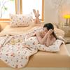 Pătură Nouă cu Imprimeu Floral de Primăvară Vară Moale Confortabilă Matlasată Pături Simple Duble Pătură pentru Pat Plapumă Tricotată Subțire