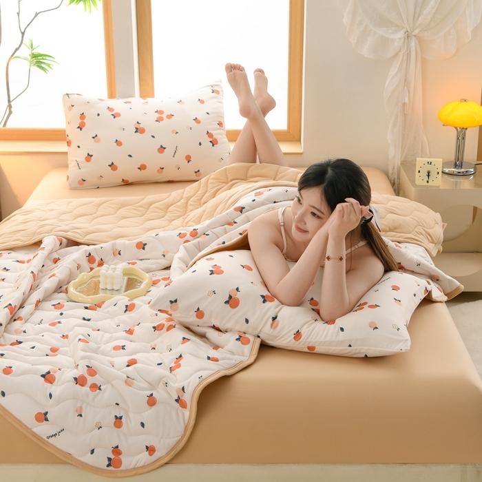 Pătură Nouă cu Imprimeu Floral de Primăvară Vară Moale Confortabilă Matlasată Pături Simple Duble Pătură pentru Pat Plapumă Tricotată Subțire