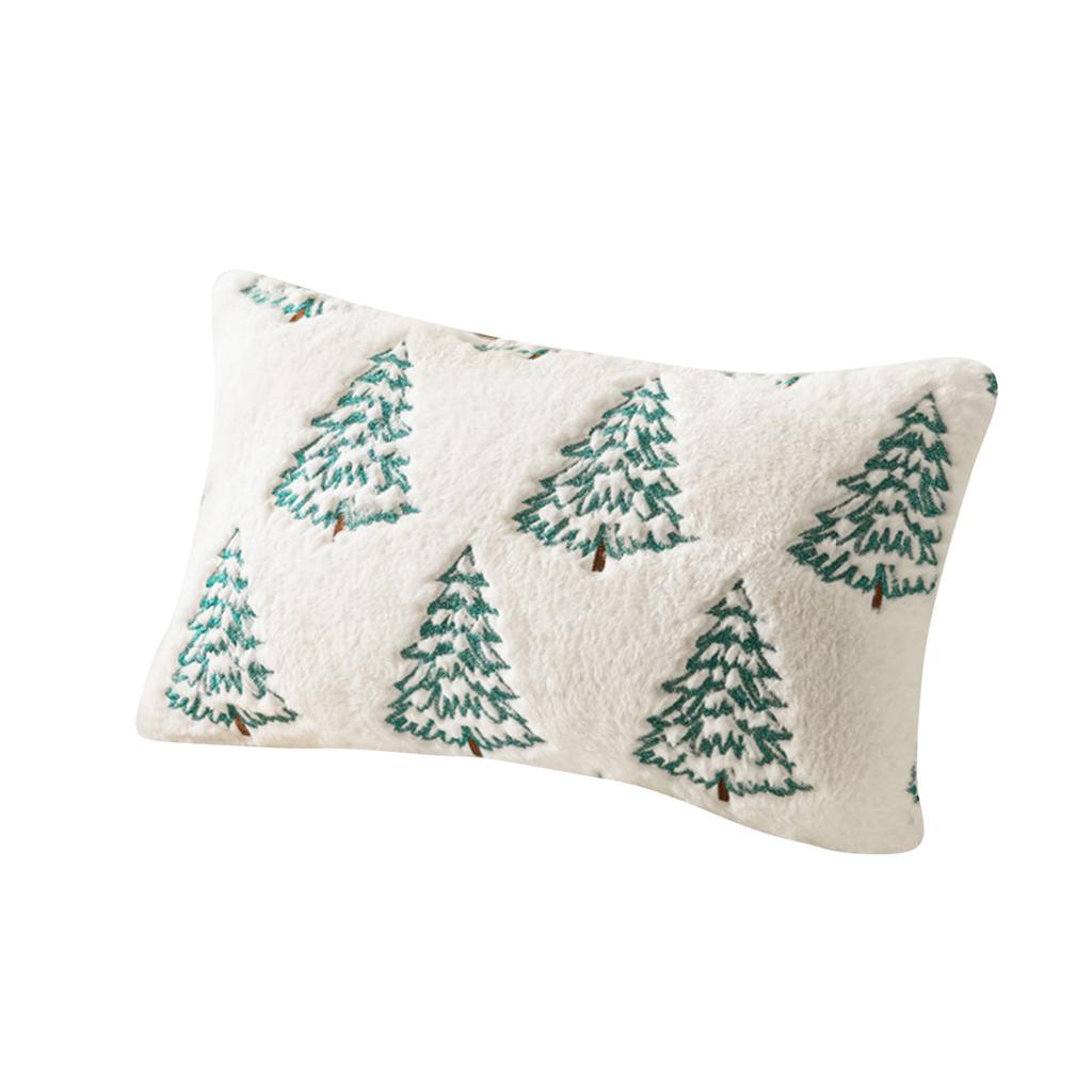 Christmas Decorative Pillowcases, Embroidered Christmas Trees,Winter Sofa Covers, Plush Pillowcase Decorations,A Single Pillowcase Without A Pillo,