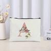 Personalized Makeup Bag Bride Gift Female Travel Organizer Canvas Side Bag Lipstick Eyebrow Pencil Box Wallet