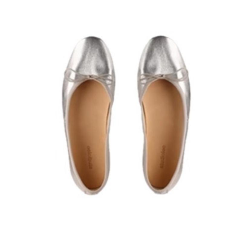 Sheepskin Version~ Classic Versatile Round Head Shallow Mouth Temperament Bow Flat Sole Shoes Women