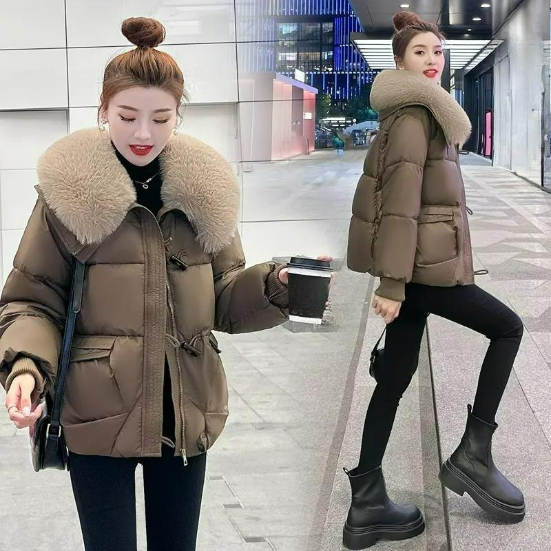 Padded Jacket Plus Size Down Padded Jacket Winter Fur Collar Thickened Short Western Style Loose Padded Jacket