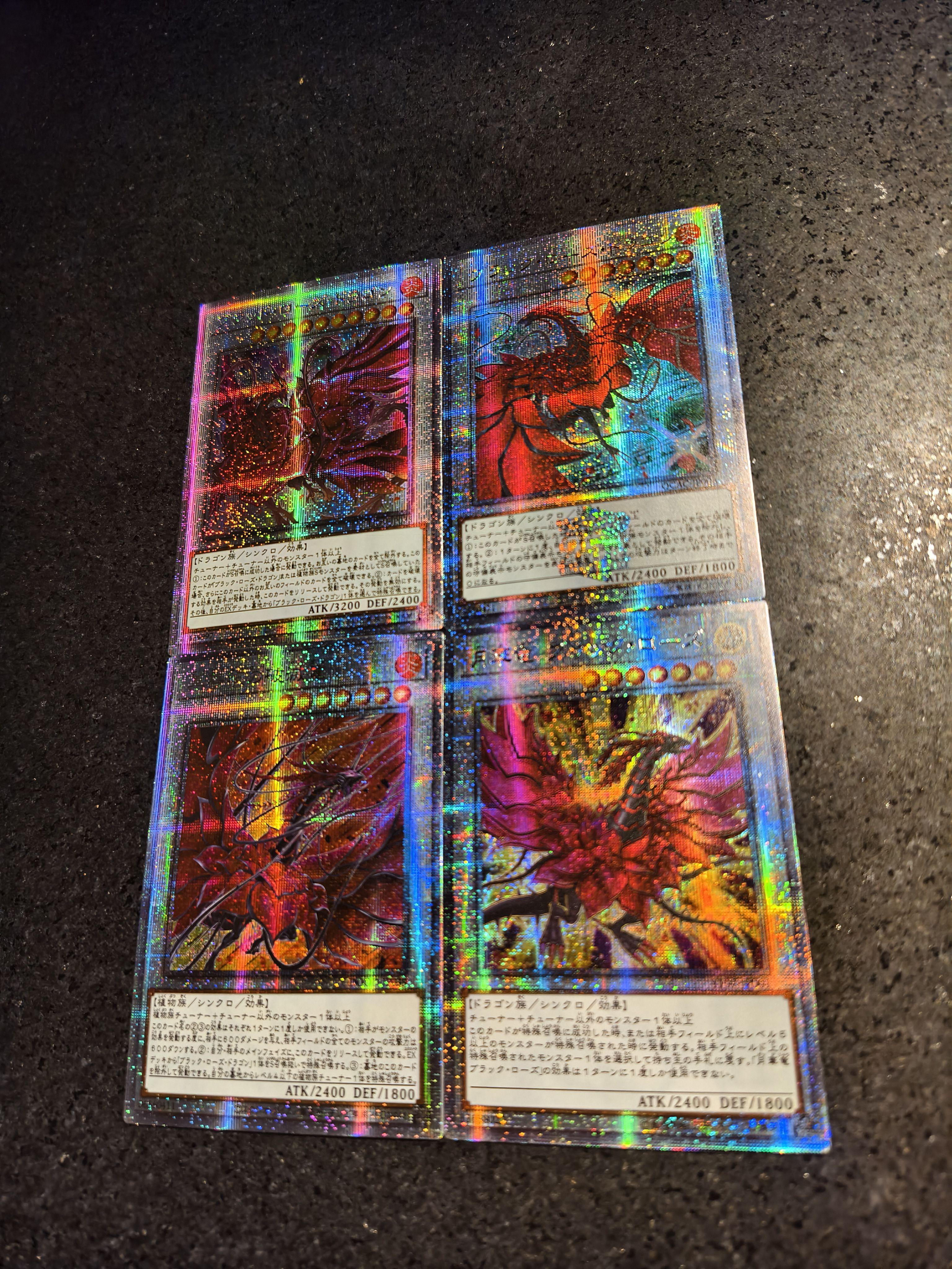 

Yu-Gi-Oh! Black Rose Dragon Trading Flash Cards 4pcs/Set DIY Collectible Signature Anime Cartoon Lovely Gift Self-Control Gilded