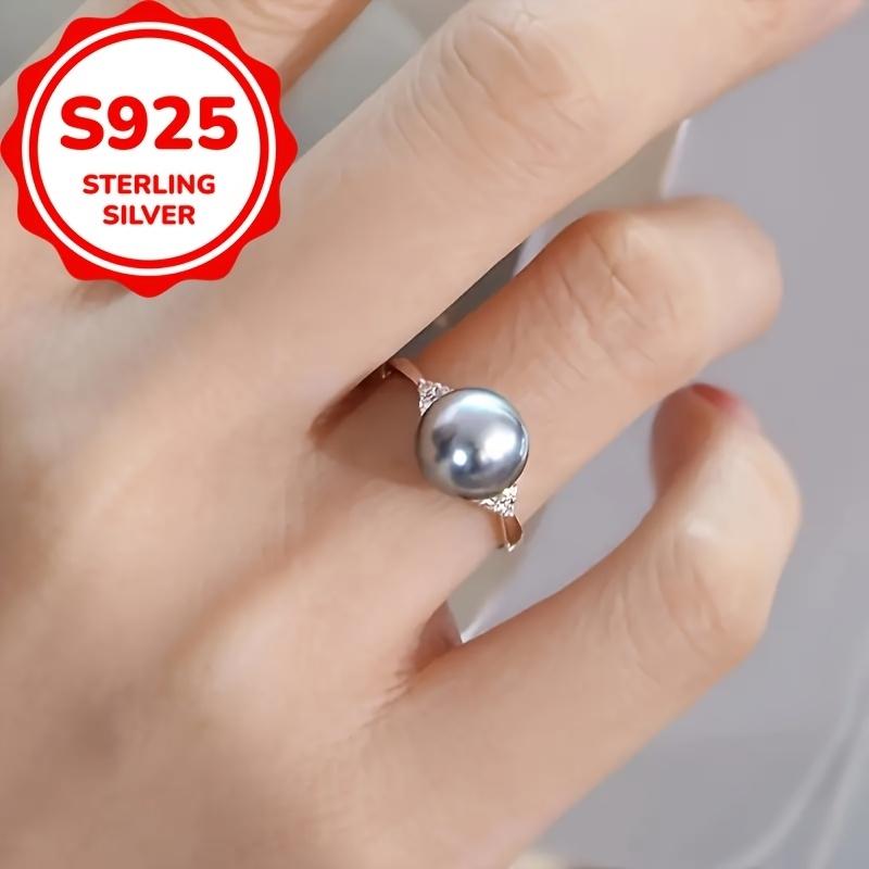 Elegant 925 Sterling Silver Vintage Pearl Ring for Women Fashion Bohemian Simple Ring Daily Party Jewelry Gifts