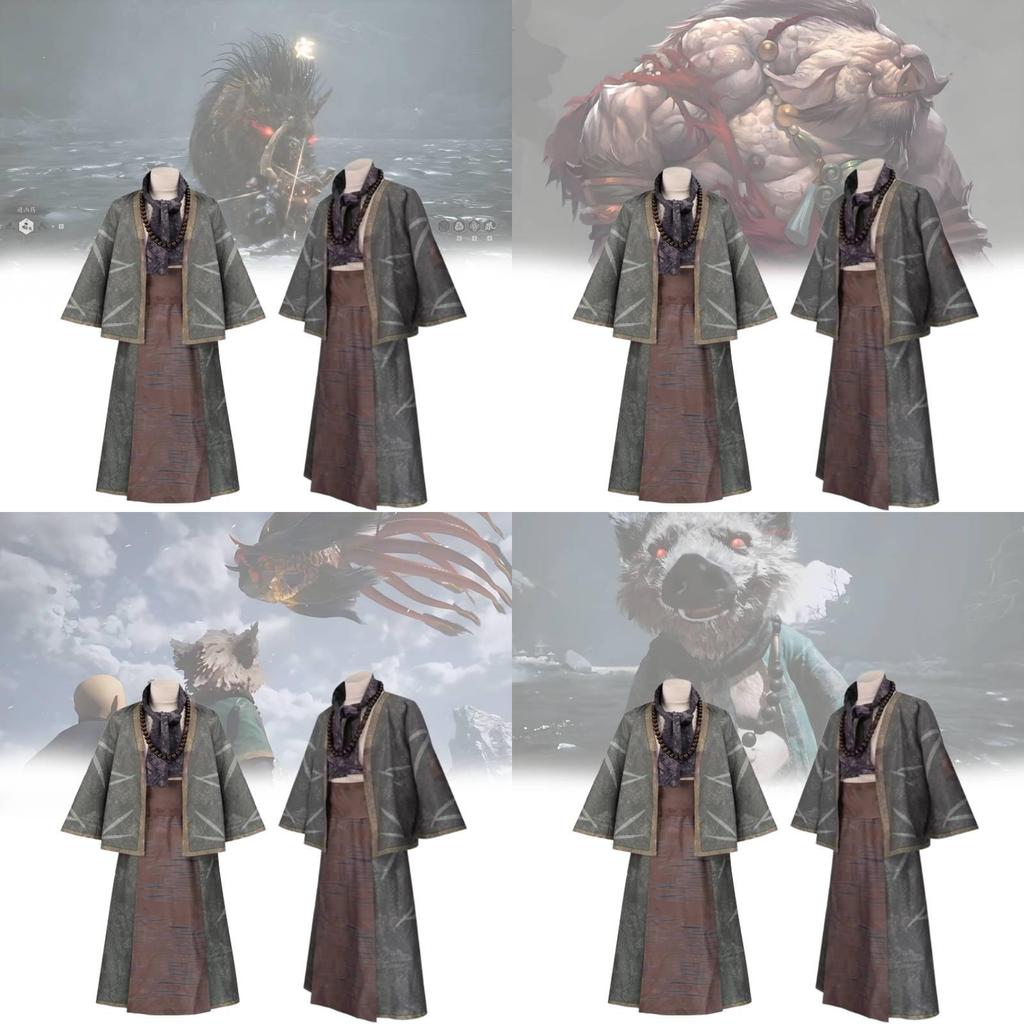 Stylish Black Myth Wukong Cosplay Outfit Featuring Pigsy Accessories For Halloween Fun