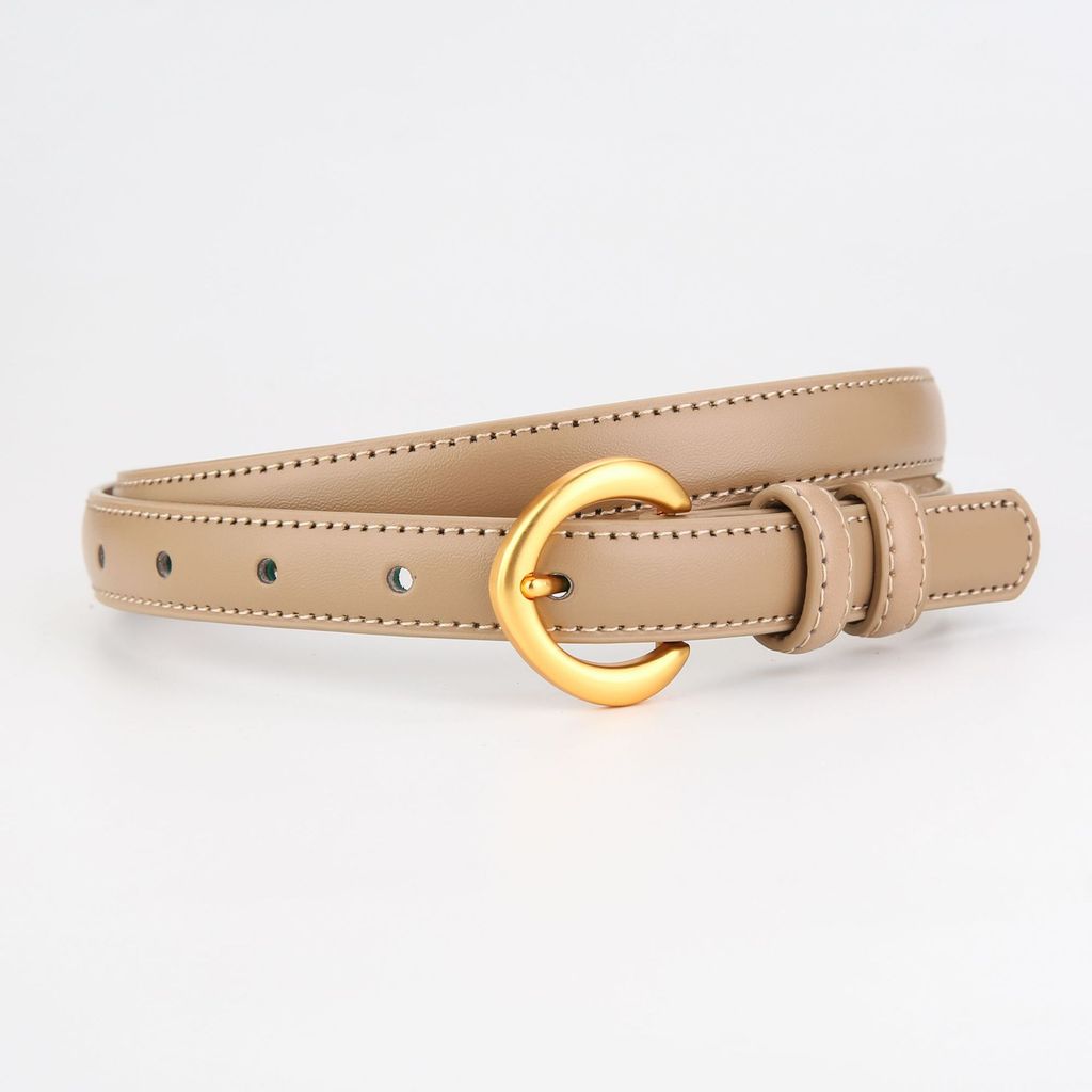 Leather Men Women Fashion Belt With Alloy Buckle And Letter Details For Casual Dress