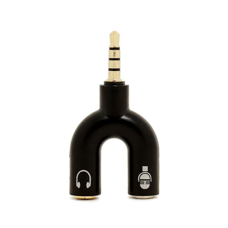3.5mm Audio Adapter 1-to-2 Audio Adapter U-shaped Converter Mobile Headset Splitter