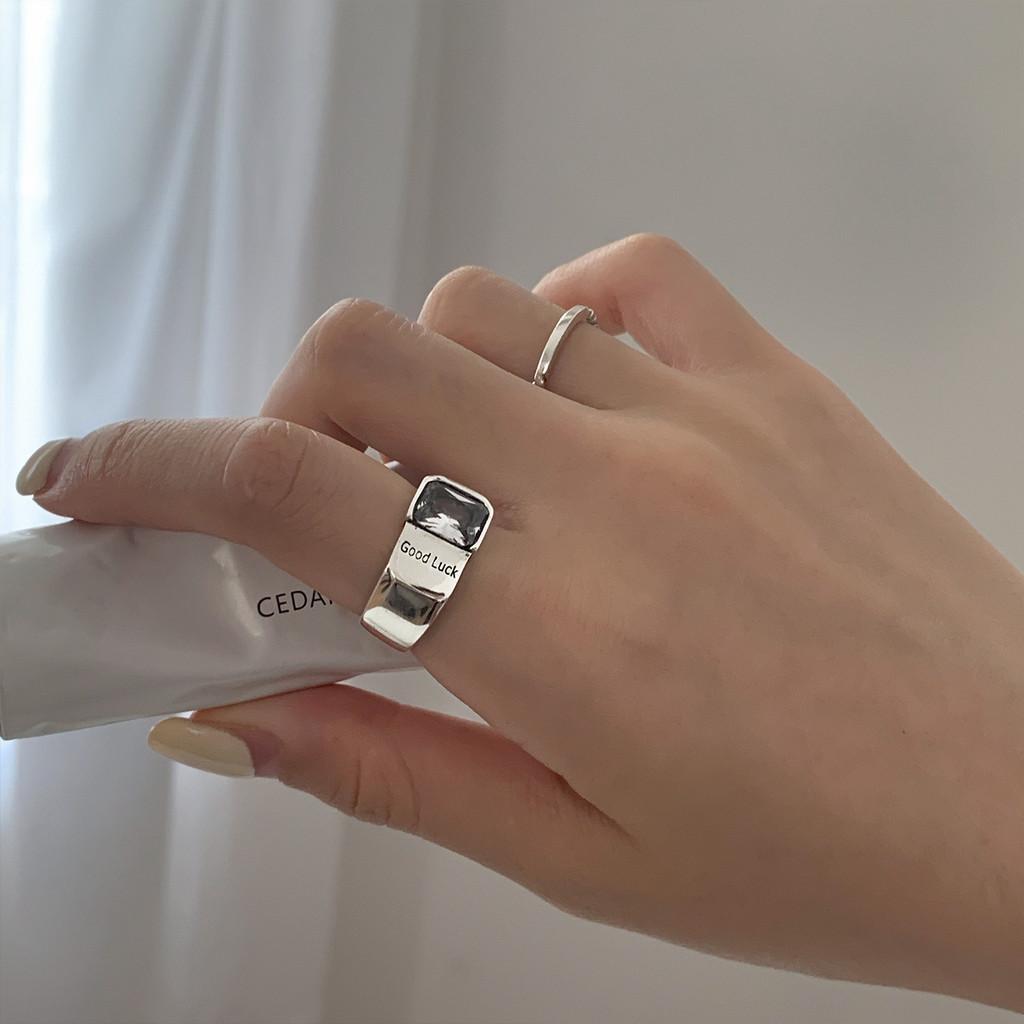 Silver Contemporary S925 Luck Open Ring With Radiant Zircon For Fashion Women Forward