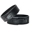 Training Belt, Lifting Belt, 13mm Thick, 10cm Wide, Lever Action, Weightlifting, Leather, One-Touch, Powerlifting, Strength Training, Black (XL)