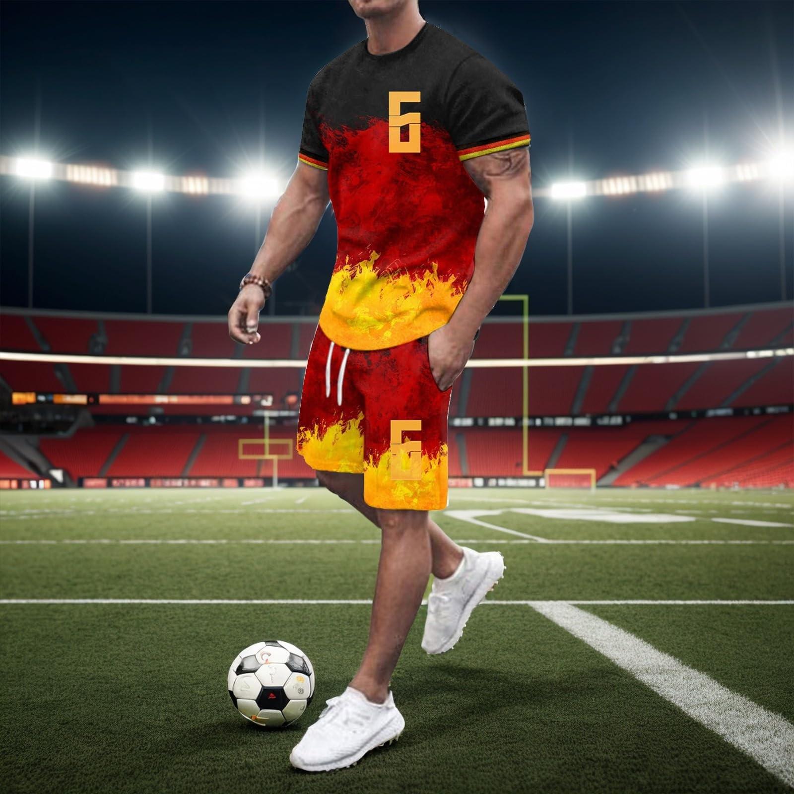 

Мужская комплект из 2 предметов: летняя футболка с круглым вырезом с короткими рукавами и повседневные спортивные шорты на шнурке XXXXL чёрный