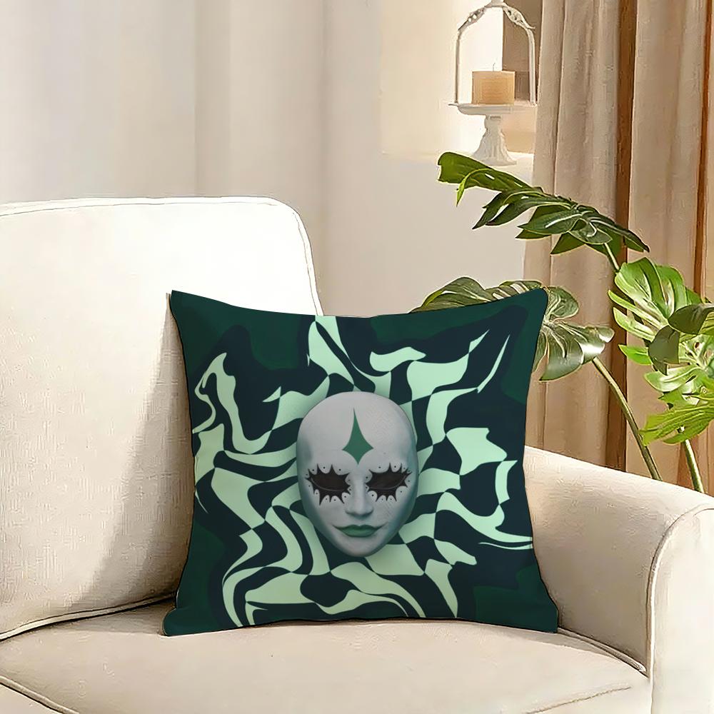 AAurora Aksnes Singer Cushion Cover Reversible Plush Pillow Cover Soft Fluffy  Home Decor for Sofa Bedroom
