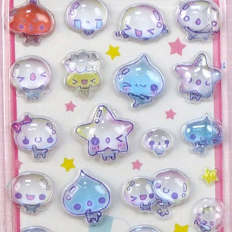 Cartoon 3D Stickers Cute Little Water Drop Sticker Diy Aesthetic Stickers Laptop Phonecase Decal Party Favor Kids Gift