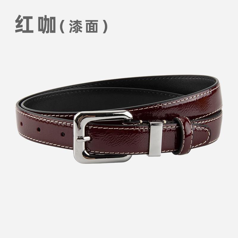 Leather Belt Women'S First Layer Of Cowhide With Suit Dress Girls Waist Thin Belt