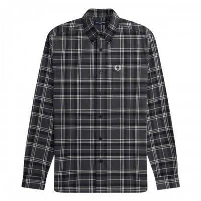 Fred Perry Mens Tartan Brushed Twill Long-Sleeved Shirt
