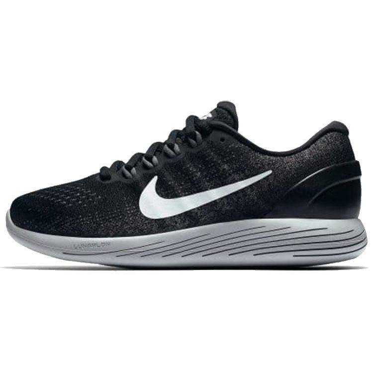 

Черные женские кроссовки Nike Lunarglide 9 бело-темно-серые 904716-001