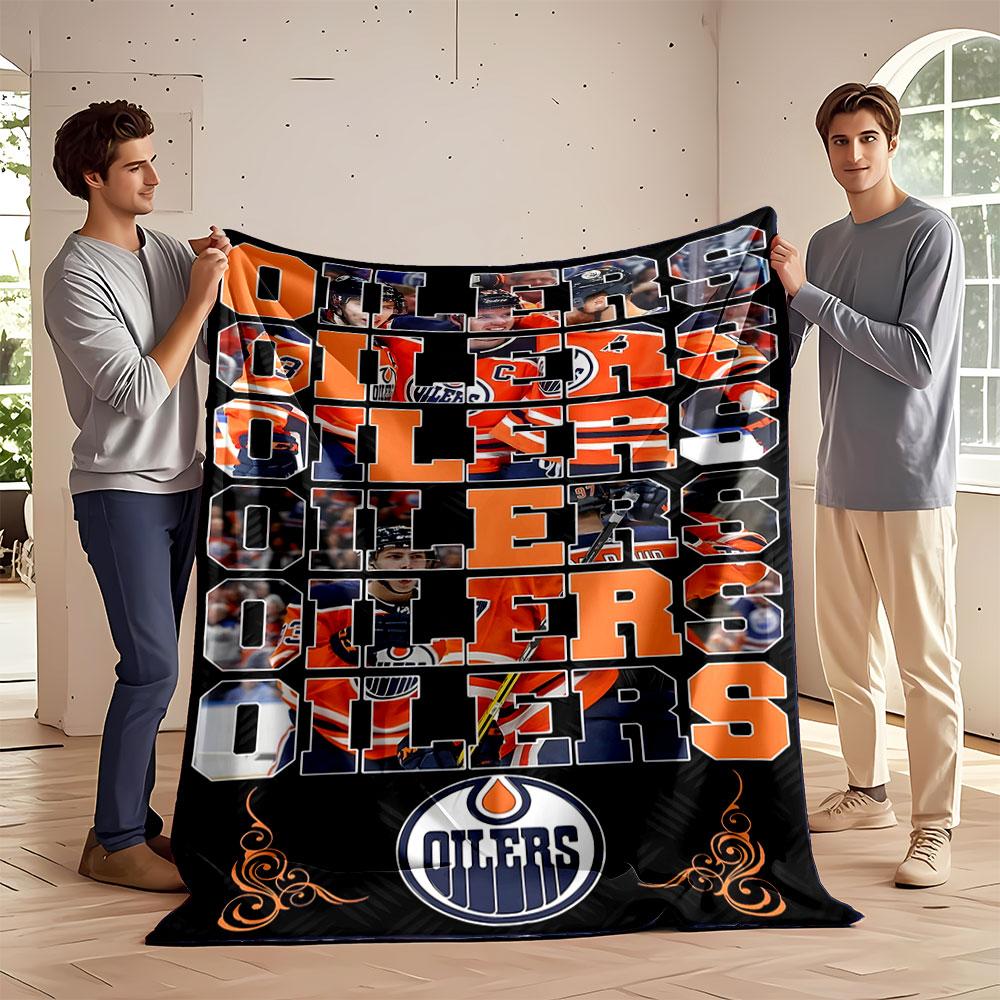 Edmonton Oilers Hockey Blanket Print Blanket Soft and Cozy Perfect for the Living Room Bed Sofa or a Nap,gift