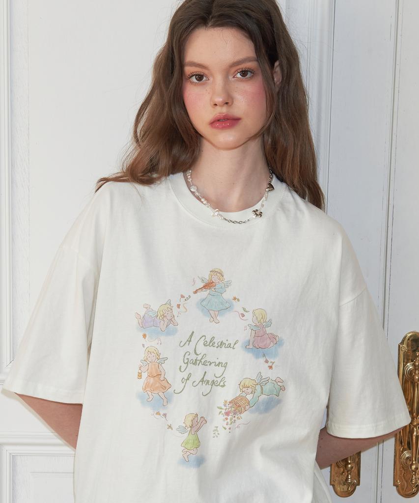 CPGN STUDIO Dtp Angels Short-Sleeve T-Shirt Cream