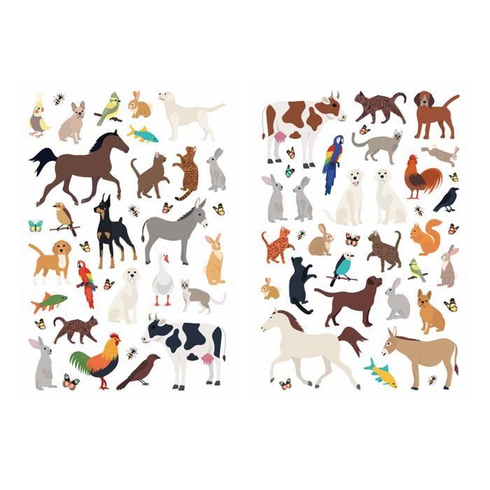Gommettes animaux domestiques - Mixte - 73 pièces - 1 à 5,5 cm - Activité créative - Motricité fine
