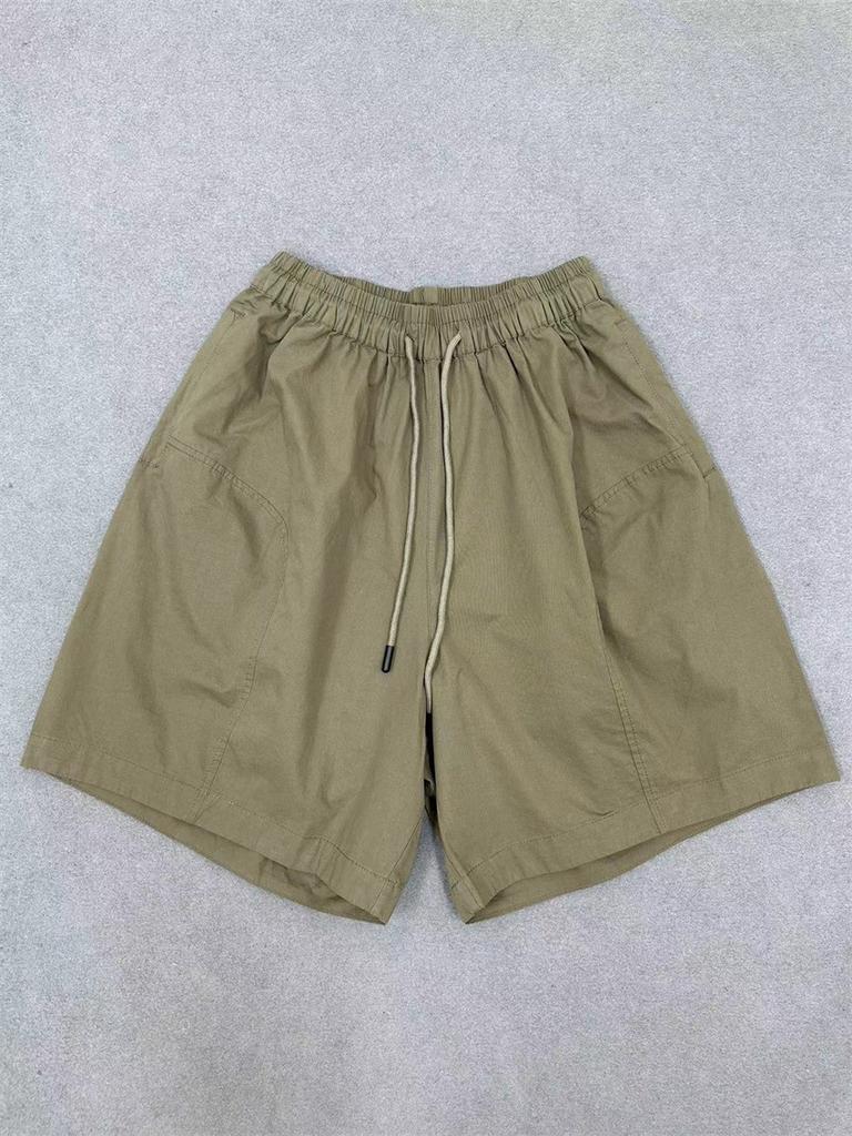 Johnature Japonské šortky se stahovací šňůrkou s vysokým pasem Dámské Letní Volné Ležérní Široké Pětipokladové Kapsáčové Kalhoty