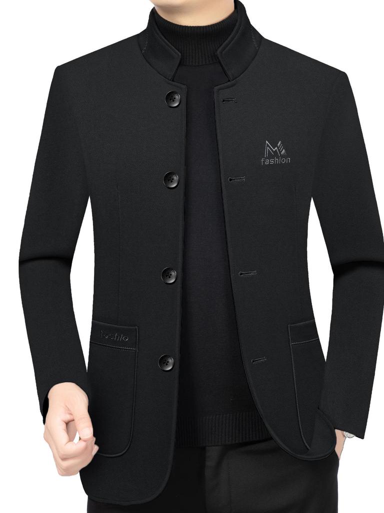 2025 Spring Men's Trendy Stand-up Collar Business Jacket - Versatile Casual Outerwear for All Ages