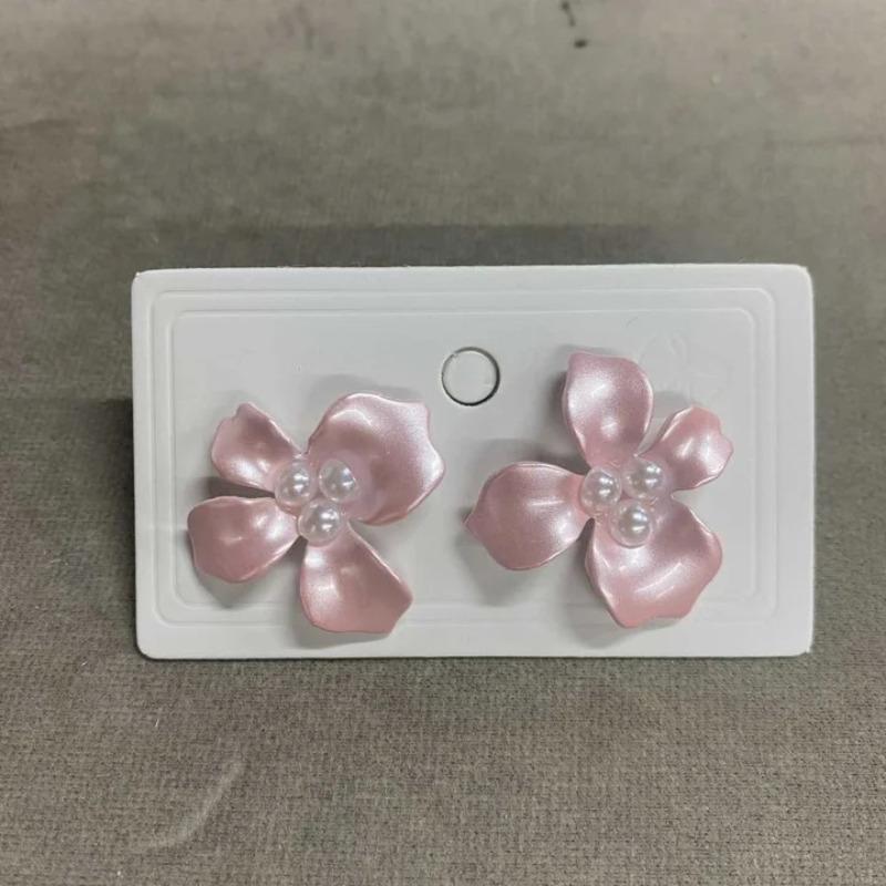 Summer gardenia flower pearl stud earrings popular sweet earrings high sense light luxury niche temperament versatile earrings